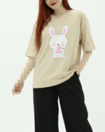 تیشرت لانگ طرح خرگوش زنانه 1652