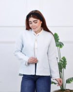 کت یقه گرد زنانه پروانه 1732 - Image 8