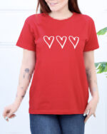 تیشرت یقه گرد چاپی طرح قلب 1737