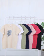 تیشرت یقه گرد چاپی طرح برگ 1738 - Image 2