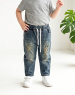 شلوار جین زاپ دار کمرکش بچه گانه 1746