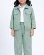 ست سه تکه پیراهن و کت و شلوار کتان بچه گانه 1702 - Image 4