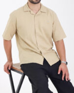 پیراهن کتان ساده یقه انگلیسی مردانه 1742