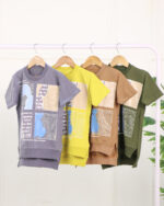 تیشرت یقه گرد طرح مربع 1834 - Image 3