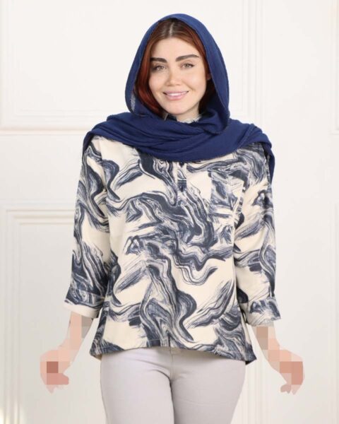 شومیز لینن آبرنگی زنانه خنک فری سایز