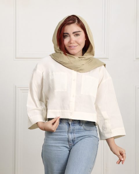 کراپ دوجیب لینن زنانه 1988