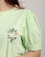تیشرت آستین چین گلدوزی زنانه 1993 - Image 2
