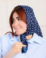 روسری خال خالی دور دوخت زنانه 2168 - Image 3