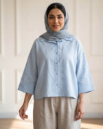 شومیز لینن کج راه زنانه مینا 2240